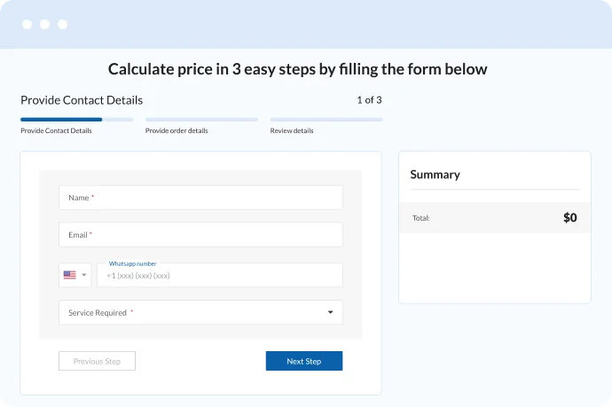 Calculate Price step img